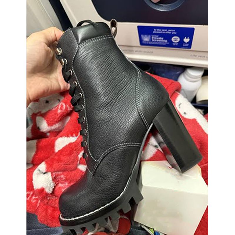Star Trail Ankle Boots New Women Designer brown Suede Calf Leather High Heel Lug Sole Lace Up Combat Booties Winter Warm Shoes Large Size EU42 1178 - 8 of 8