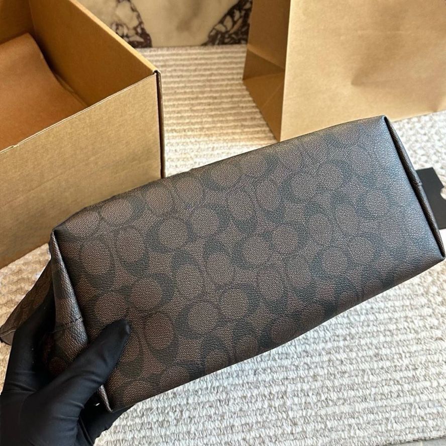 Designer Bag Shoulder Bag Handbag City tote bag Classic Brown and Black Monogram Bag Classic coated monogram canvas Smooth leather trim Bag Best Selling Commuter Bag - 3 of 8
