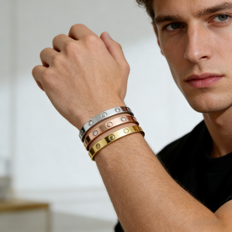 gold bangle bracelet for women love style stainless steel jewelry bracelet designer for women men bangles luxury designer jewelry charm braclet parties gifts - 7 of 9