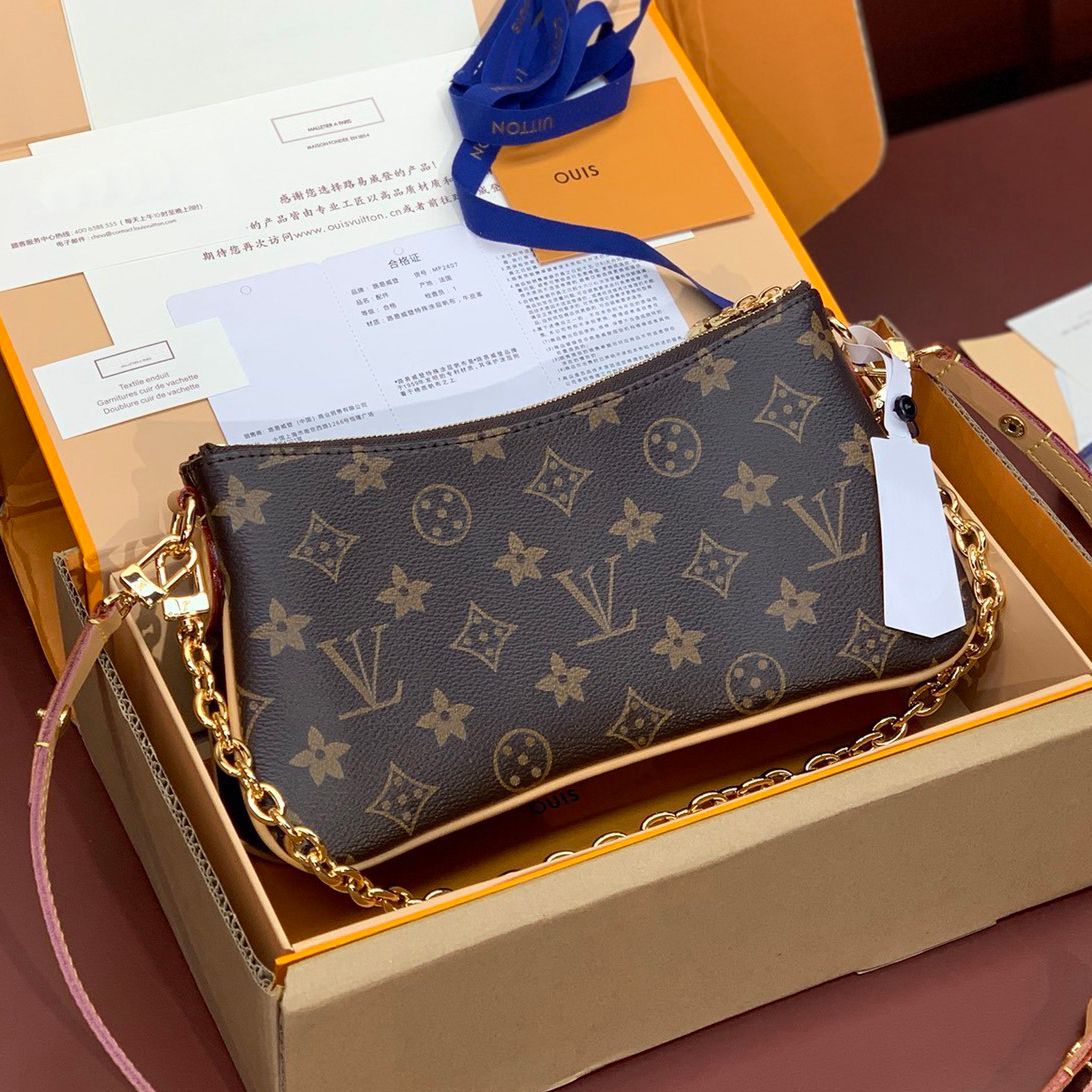 10A Top quality Designer Bag Fashion pochette Liv bag Shoulder bag women Leather Embossed bag Old Flower Handbags Designer purse - 3 of 9