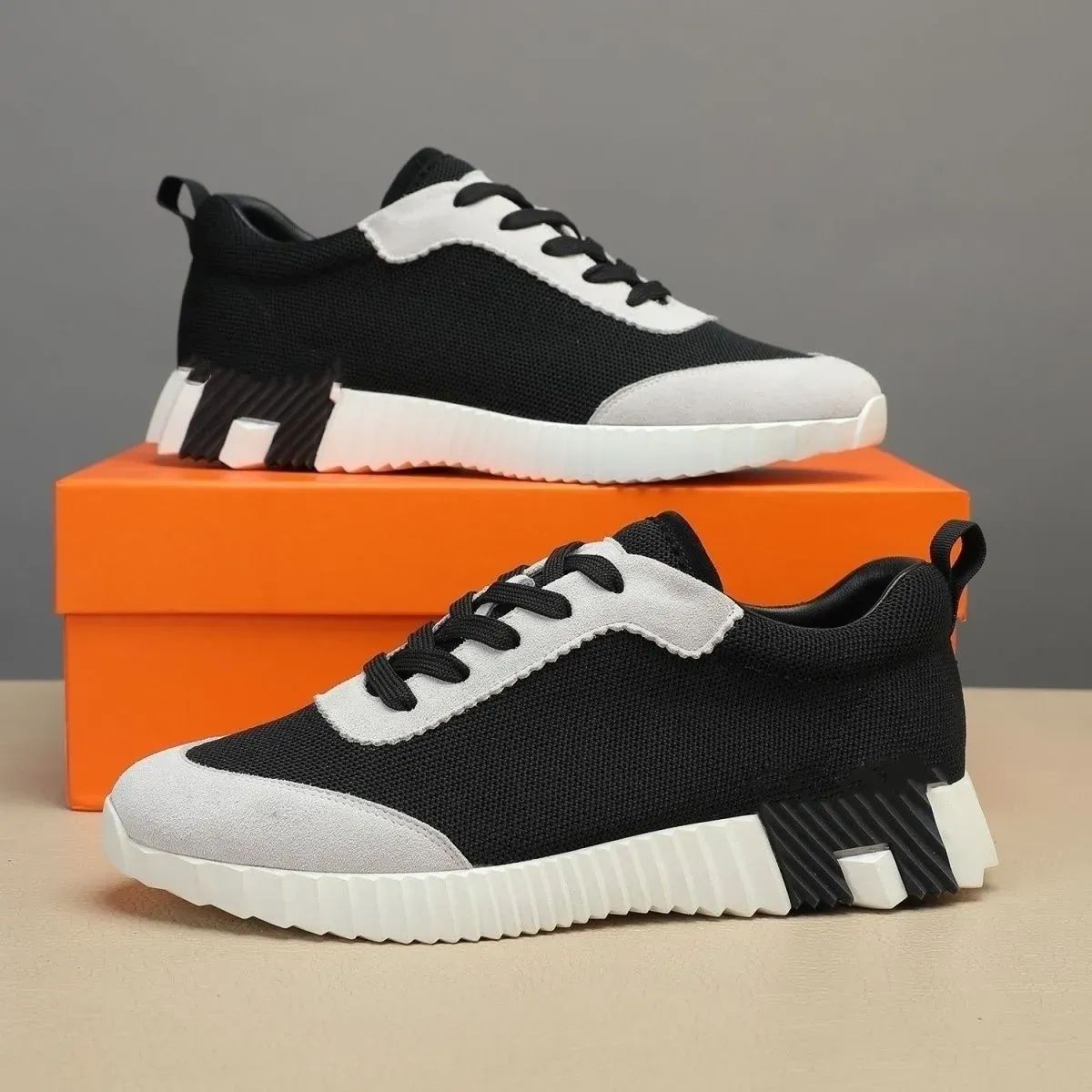 With box Bouncing Sneakers Designer Suede Casual Shoes Trainers Breathable Mesh Running Shoe Men Bounce Women Sneaker 02 - 5 of 6
