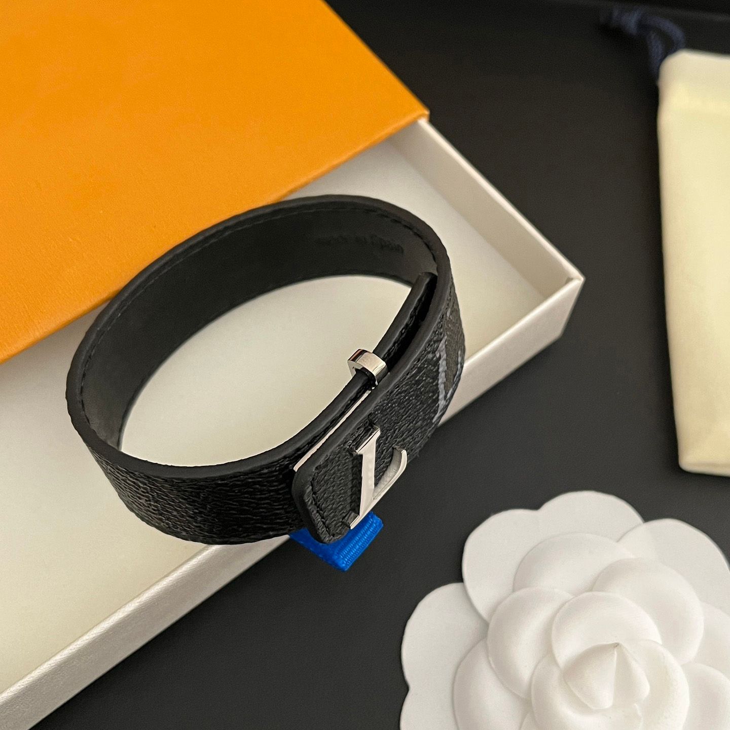 Luxury Men Leather Bracelet Bangle Black With Womens Birthday Gifts Bangle Hand Jewelry Christmas Fashion Style Gift Bracelet - 1 of 5