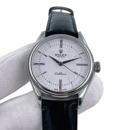 U1 Rolex Cellini Time 39MM Sapphire Glass Automatic Stainless Steel Watch Bezel Men's Watch Sapphire Glass Case New Black Case - putianbuy