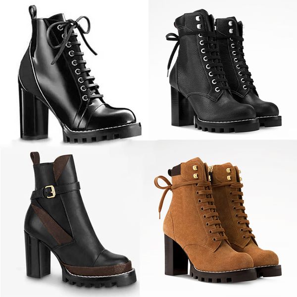2026 New Designer Star Trail Ankle Boots Women High Heels Boot Classic Martin Desert Boots Girls Lady Suede Leather Boots Print Letter Platform Boot Shoes 013 - Shoes & Accessories - putianbuy