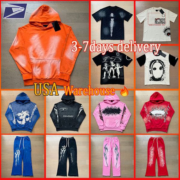 Designer t shirt men hoodie graphic tee for men womens hippie short sets Y2K vintage hoodies and pants streetwear washed classic men's clothing us size S-XL - Apparel - putianbuy