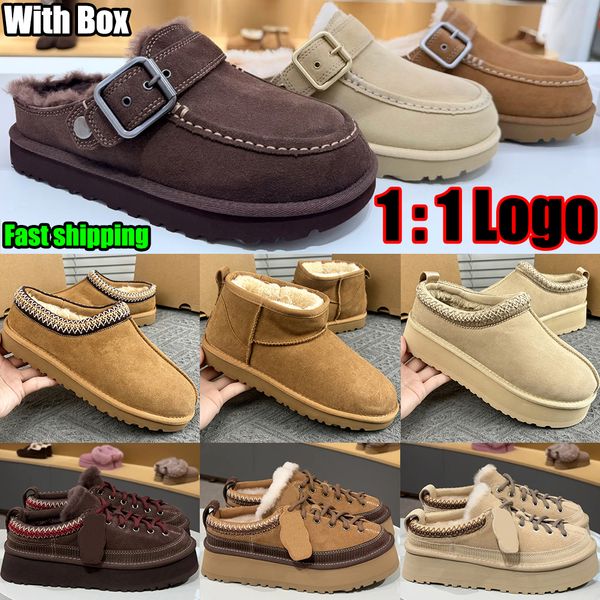 Designer Shoe Goldenstar Evelina Clog Slippers Women Men Tasman Slides Bailey Bow Tazz Boots Suede Furry Lined Buckle Strap Fall Driftwood Chestnut Sand Winter Shoe - Shoes & Accessories - putianbuy
