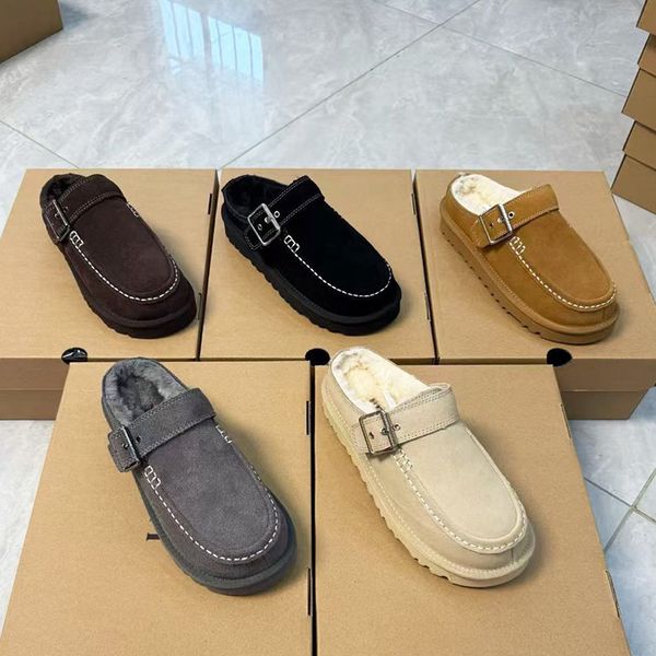 New Designer Evelina Clogs Tasman Slipper Winter Warm Slides Women Backless Loafers Goldenstar Platform Mules Boots Slippers Cozy Slip On Shoes 1179 - Shoes & Accessories - putianbuy