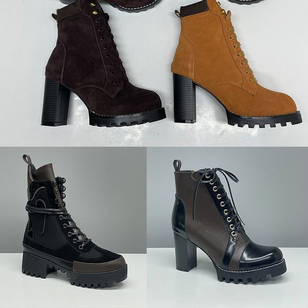 EU42 Designer Women Boots Winter Martin Boots Classic New Low High Heels Boots Vintage Print High QualityAnkle Boots Desert Boot Snow Shoes Winter Shoes 013 - Shoes & Accessories - putianbuy
