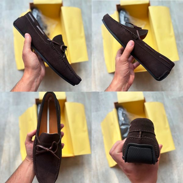 Designer Men Suede Bow Slip On Driving Loafers Low Top Oxford Shoes Soft Flat Moccasin Shoes Comfort Daily Walking Casual Business Footwear High Quality 948 - Shoes & Accessories - putianbuy