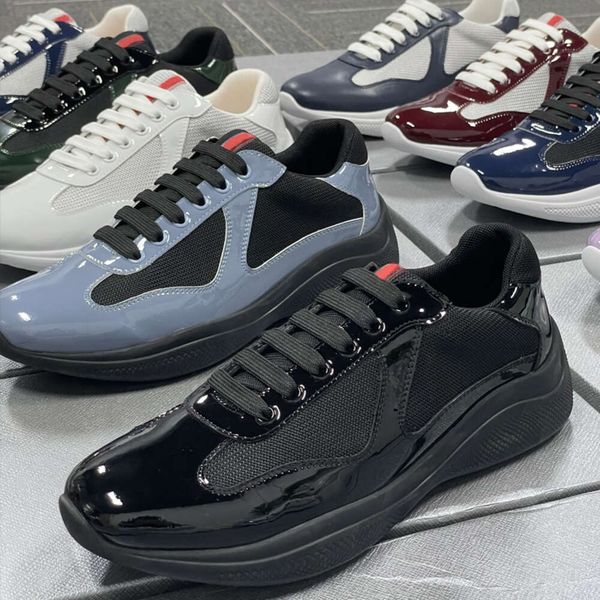 Men Women Americas Cup Xl Leather Sneakers High Quality Patent Leather Flat Trainers Black Mesh Lace-up Casual Shoes Outdoor Runner Trainers Sport Shoe 53 - Shoes & Accessories - putianbuy