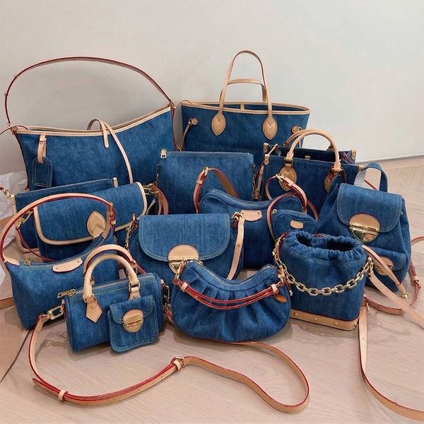 Designer High Quality Blue Denim Tote Bags Retro Women Shoulder Bag Fashion Crossbody Purses Classic Bucket Bag Backpack Wholesale Handbags Womens Purse PRPU - Bags, Luggage & Accessories - putianbuy
