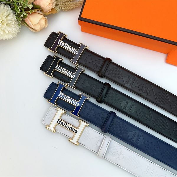 Mens Luxury Designer Belt For Men And Women Ceinture Luxe Silver Buckles H Belts Striped Double Sided Casual Style Papercut Width 3.8cm size 105cm-125cm with box - Fashion Accessories - putianbuy
