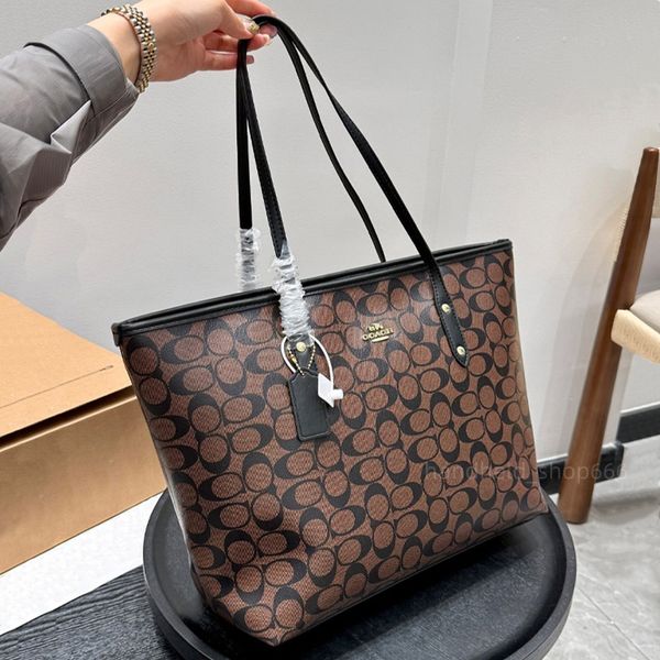 Designer Bag Luxury Bag Shoulder Bag Dark Brown tote bag Classic Large Capacity Canvas Bag Trendy Fall and Winter Must-Have Bag Metal Hardware Crossbody Bag - Bags, Luggage & Accessories - putianbuy