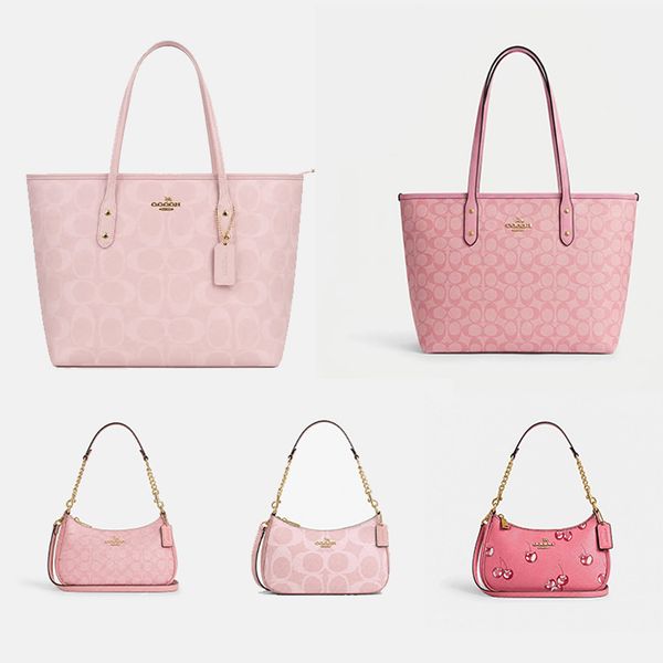Pink Tote Bag Designer Bag Large Capacity Bag Women's Shopping Bag Canvas With Metal Hardware Classic Fall Winter Fashion BagClassic Fall/Winter Fashion Bag - Bags, Luggage & Accessories - putianbuy