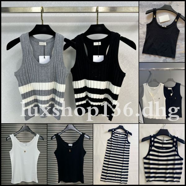Fashion Designer Top Women Knitted Metal Letters Tank top Summer Fashion Clothing - Apparel - putianbuy