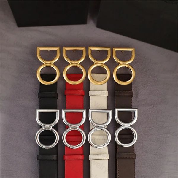 Classic Designer Mens Belt Width 4CM Genuine Leather Belts for Man Woman Smooth Buckle Gold Sliver 4 Colors Cowhide Letter Design - Fashion Accessories - putianbuy