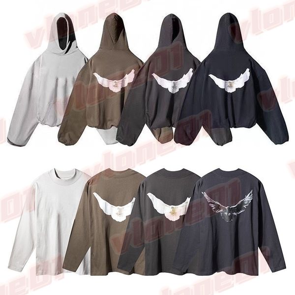 Mens Hoodies Man Women Designer White Dove Pattern Print Long Sleeve Hoodie Designers Womens Street Style Hip Hop Sweatshirt Size S-XL - Apparel - putianbuy