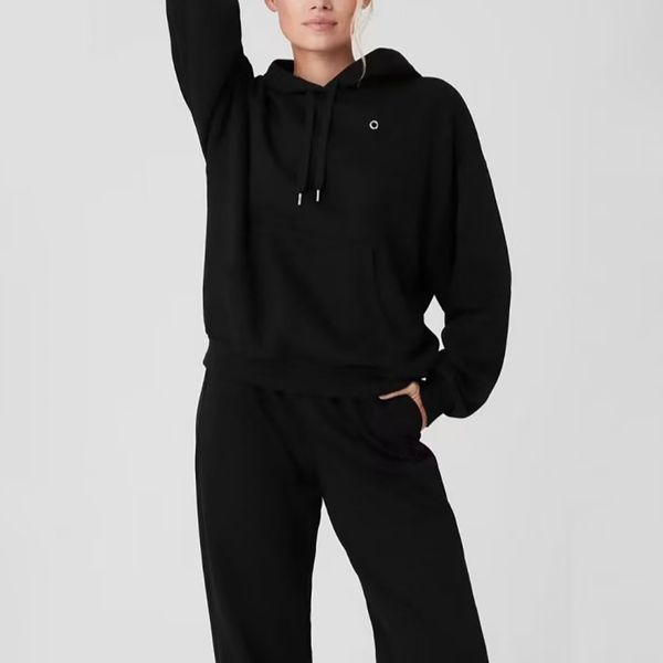 Womens Yoga Pants Hoodies Sweatshirt Designer Pant High Quality Womens Solid Color Yoga Sets High Waist Trousers Sportwear Sweatshirt Black Brown Gym Wear Size XS-L - Sports & Outdoors - putianbuy